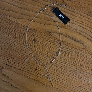 DKNY Gold Bar & Butterfly Lariat Necklace, 16"